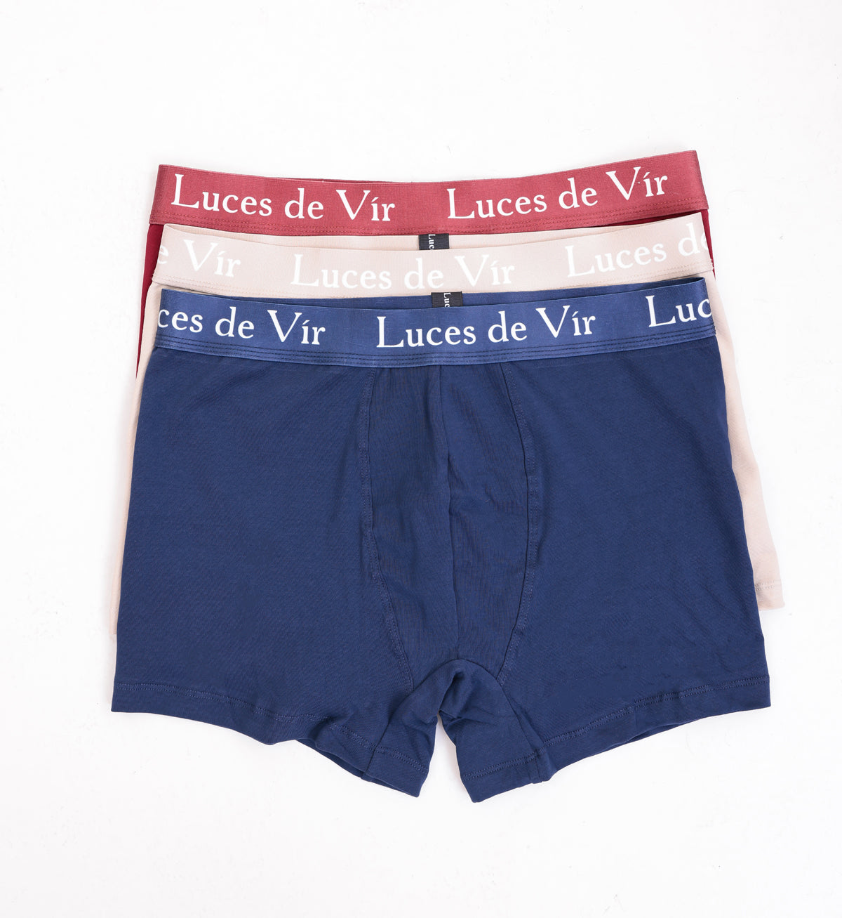 Erkek 3’lü Boxer Seti (Bordo – Bej – Lacivert) | Luces de Vír