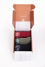 Erkek 3’lü Boxer Seti (Haki-Bordo-Siyah) | Luces de Vír