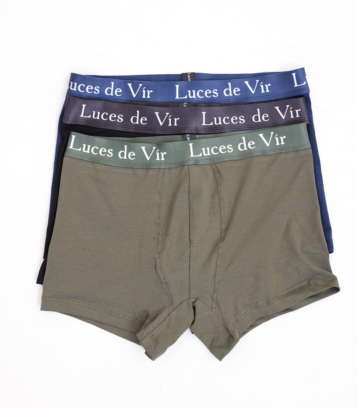 Erkek 3’lü Boxer Seti (Lacivert-Siyah-Haki) | Luces de Vír