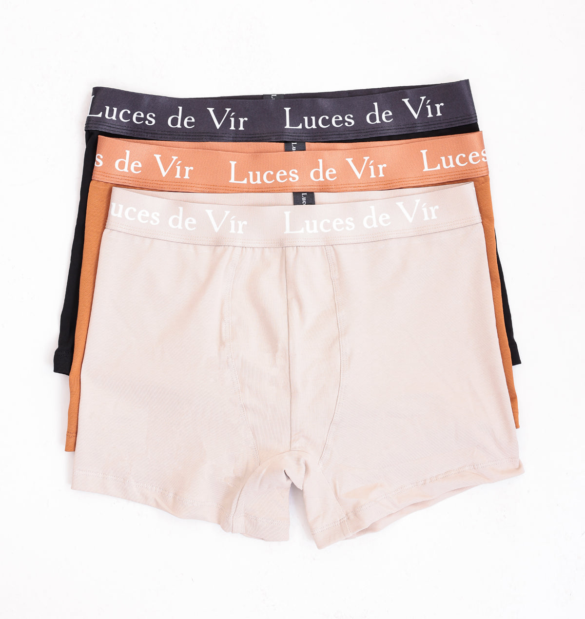 Erkek 3’lü Boxer Seti (Siyah-Kahverengi-Bej) | Luces de Vír