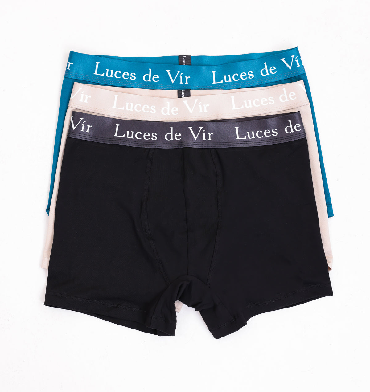 Erkek 3’lü Boxer Seti (Petrol Mavisi-Bej-Siyah) | Luces de Vír