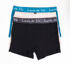 Erkek 3’lü Boxer Seti (Siyah-Bej-Petrol Mavisi) | Luces de Vír