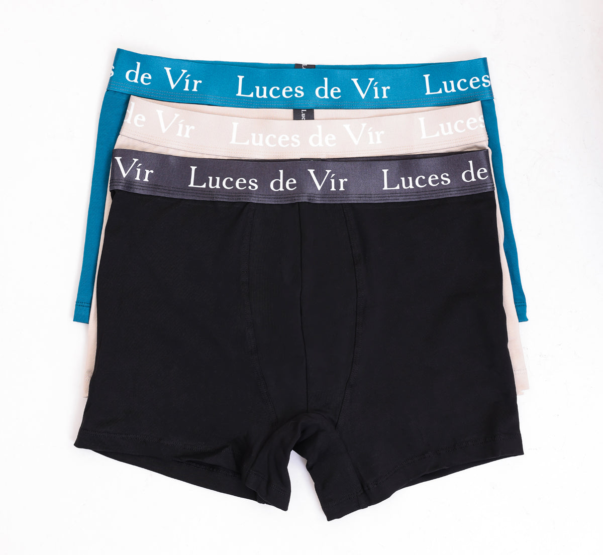 Erkek 3’lü Boxer Seti (Siyah-Bej-Petrol Mavisi) | Luces de Vír