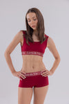 Bordo Bralet&Boyshort Takım