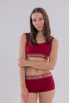 Bordo Bralet&Boyshort Takım