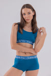 Petrol Mavisi Bralet&String&Boyshort Takım - 2 Alana 1 Bedava