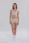 Bej Bralet&Boyshort Takım