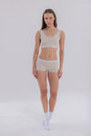 Bej Bralet&Boyshort Takım