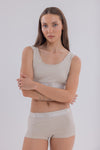 Bej Bralet&Boyshort Takım