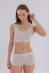 Bej Bralet&Boyshort Takım