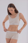 Bej Bralet&Boyshort Takım