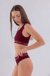 Bordo Bralet&String Takım