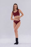 Bordo Bralet&String Takım