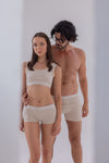 Couple Bej Boyshort - Bralet - Erkek Boxer