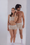 Couple Bej Boyshort - Bralet - Erkek Boxer