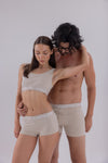 Couple Bej Boyshort - Bralet - Erkek Boxer