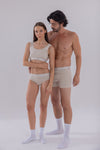 Couple Bej Slip - Bralet - Erkek Boxer