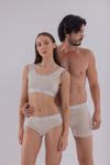 Couple Bej Slip - Bralet - Erkek Boxer