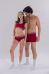 Couple Bordo Slip - Bralet - Erkek Boxer