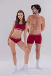 Couple Bordo Slip - Bralet - Erkek Boxer