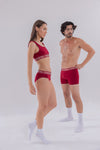 Couple Bordo Slip - Bralet - Erkek Boxer