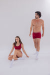 Couple Bordo Slip - Bralet - Erkek Boxer