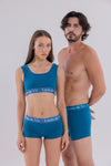 Couple Petrol Mavisi Boyshort - Bralet - Erkek Boxer