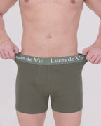 Erkek 3’lü Boxer Seti (Haki-Bordo-Siyah) | Luces de Vír
